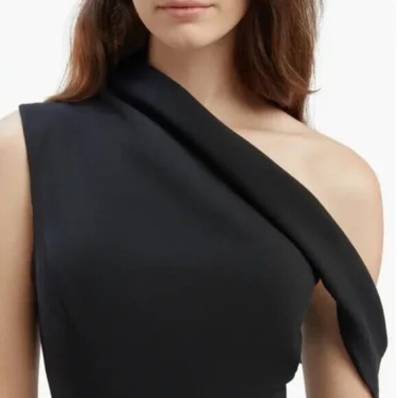 Bardot Maeve One-Shoulder Black Gown Formal Cocktail Special Occasion Dress NWT - Picture 2 of 9